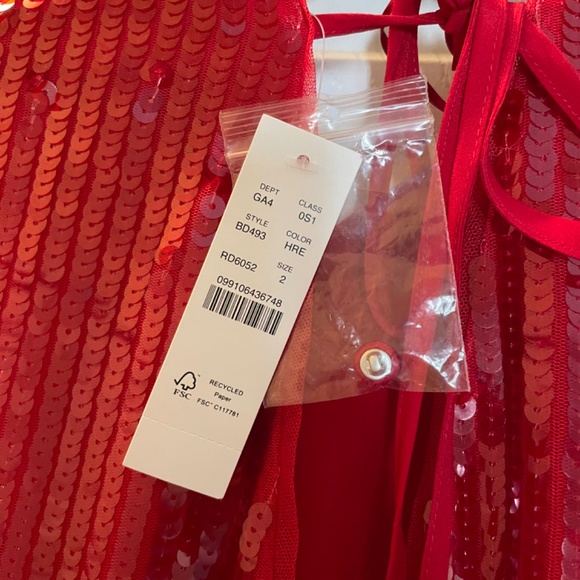 NWT JCrew red sequin dress - Picture 2 of 3